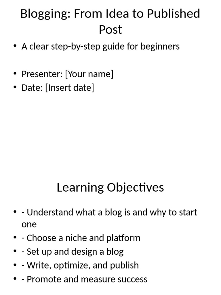 Beginner's Guide to Starting a Blog | PDF | Blog | Human Communication