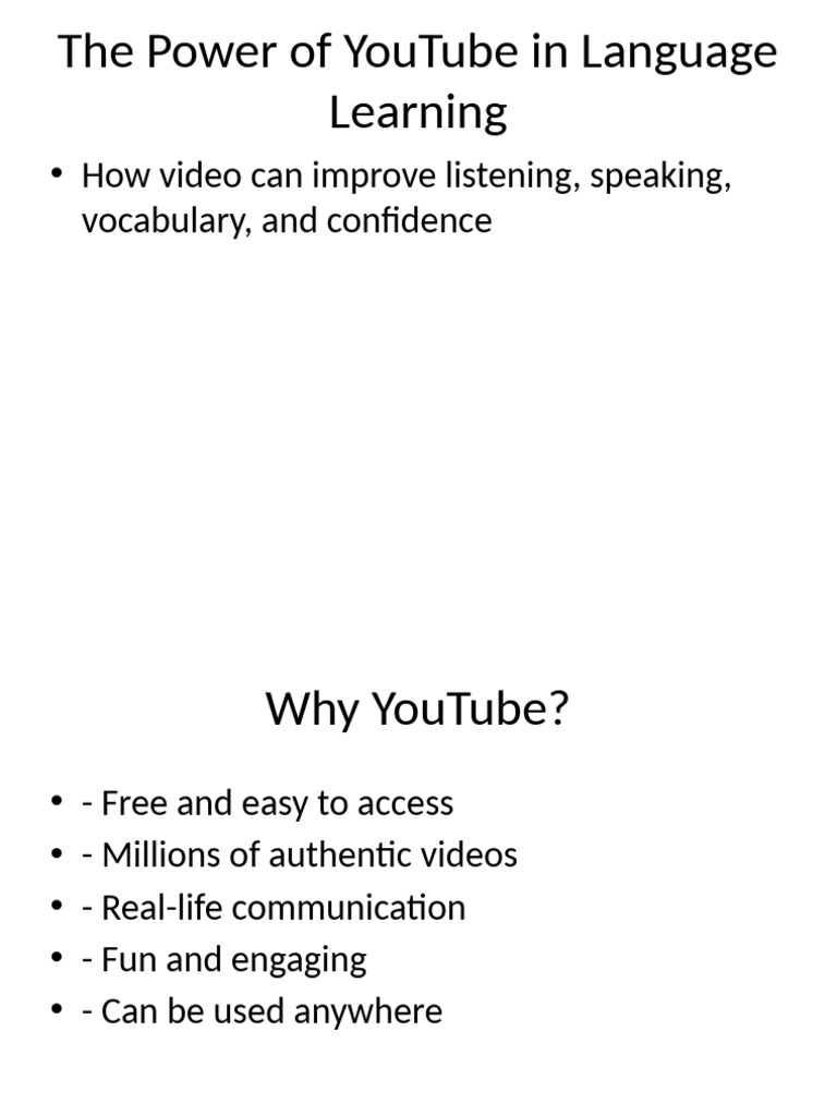 YouTube_for_Language_Learners (1) | PDF | Vocabulary | Learning
