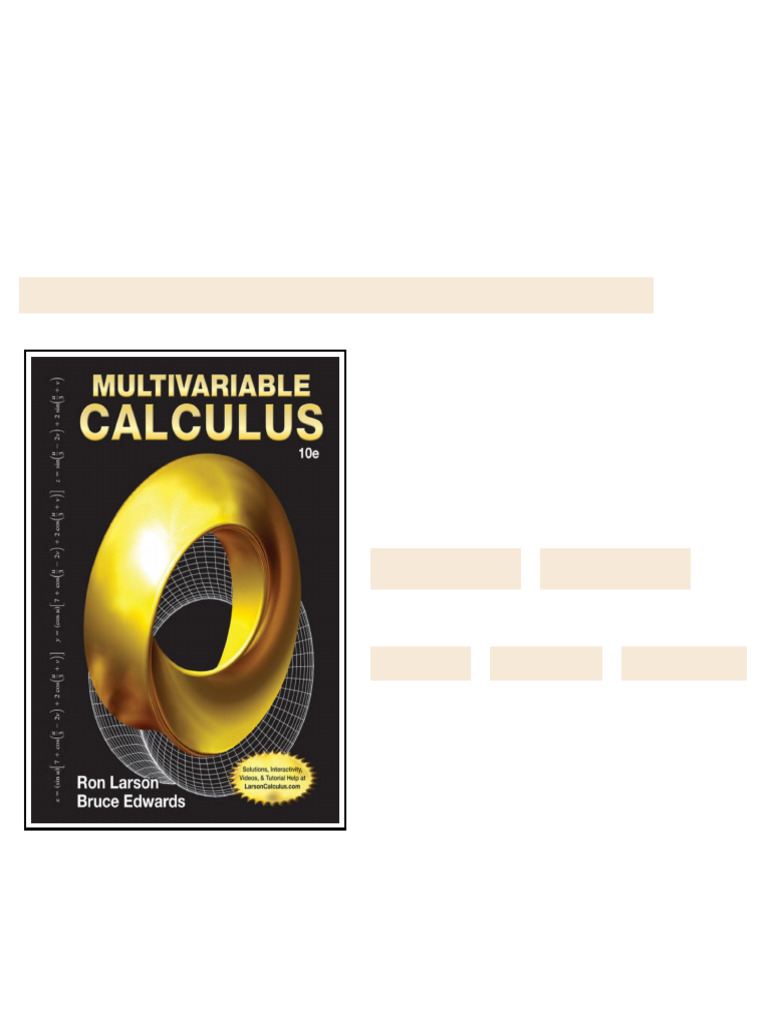 Student Solutions Manual for Larson Edwards's Multivariable Calculus ...