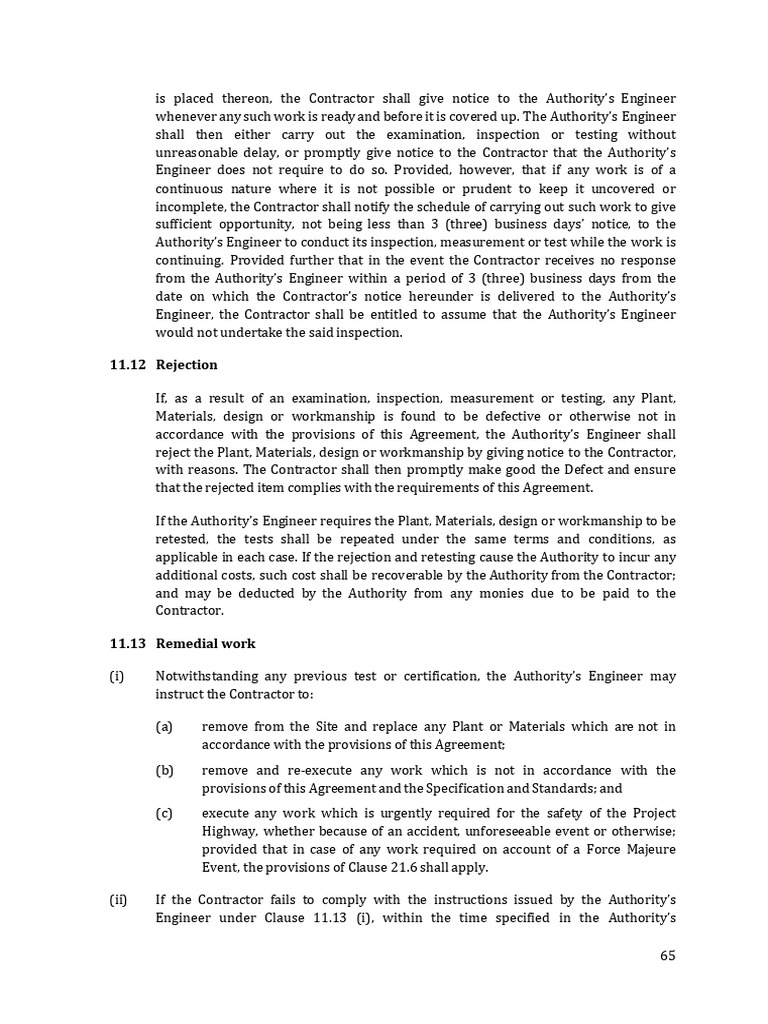 Revised Standard EPC Agreement for NH and Centrally Sponsored Road ...