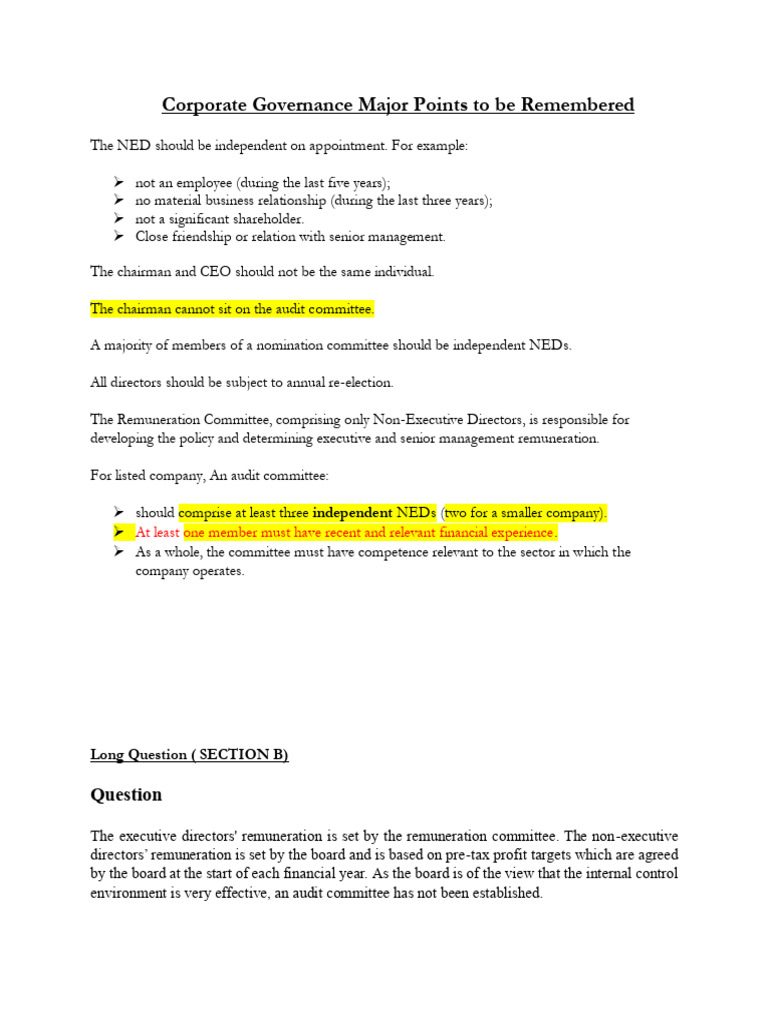 Corporate Governance Best Practices Guide | PDF | Board Of Directors ...