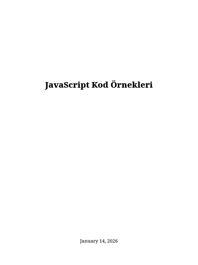 JavaScript Kod Örnekleri | PDF