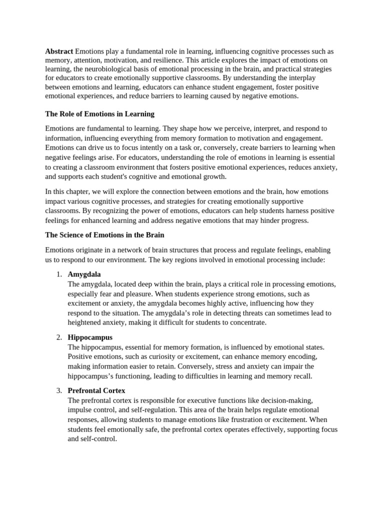 Emotions' Impact on Learning Strategies | PDF | Emotions ...