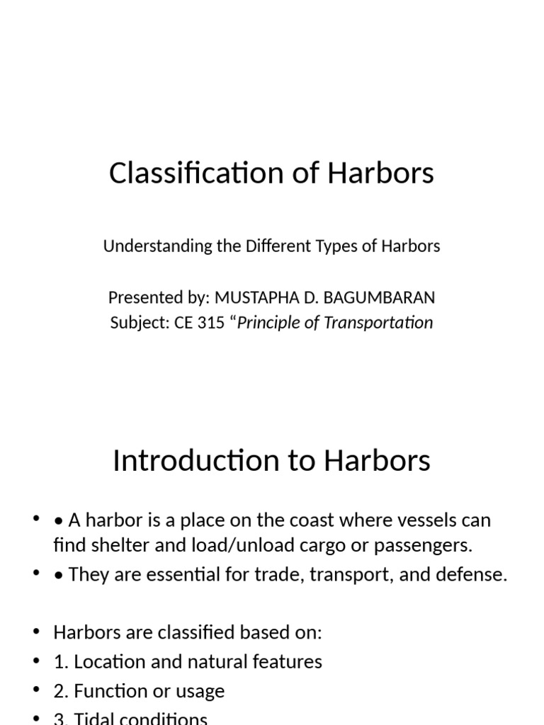 Types and Classifications of Harbors | PDF