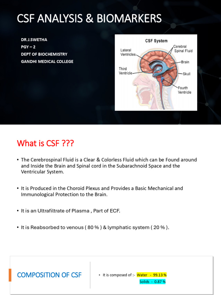 Csf Analysis Pg Seminar - 2 - Copy - Copy - Copy - Copy | PDF ...