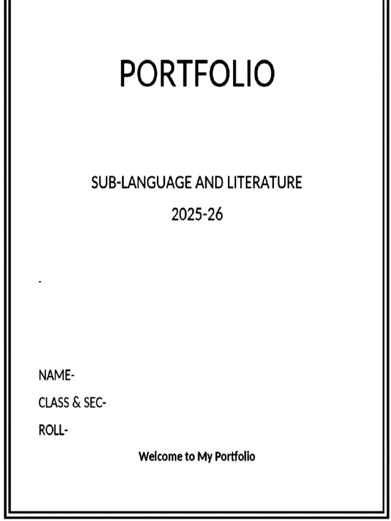 Class IX English Portfolio | PDF
