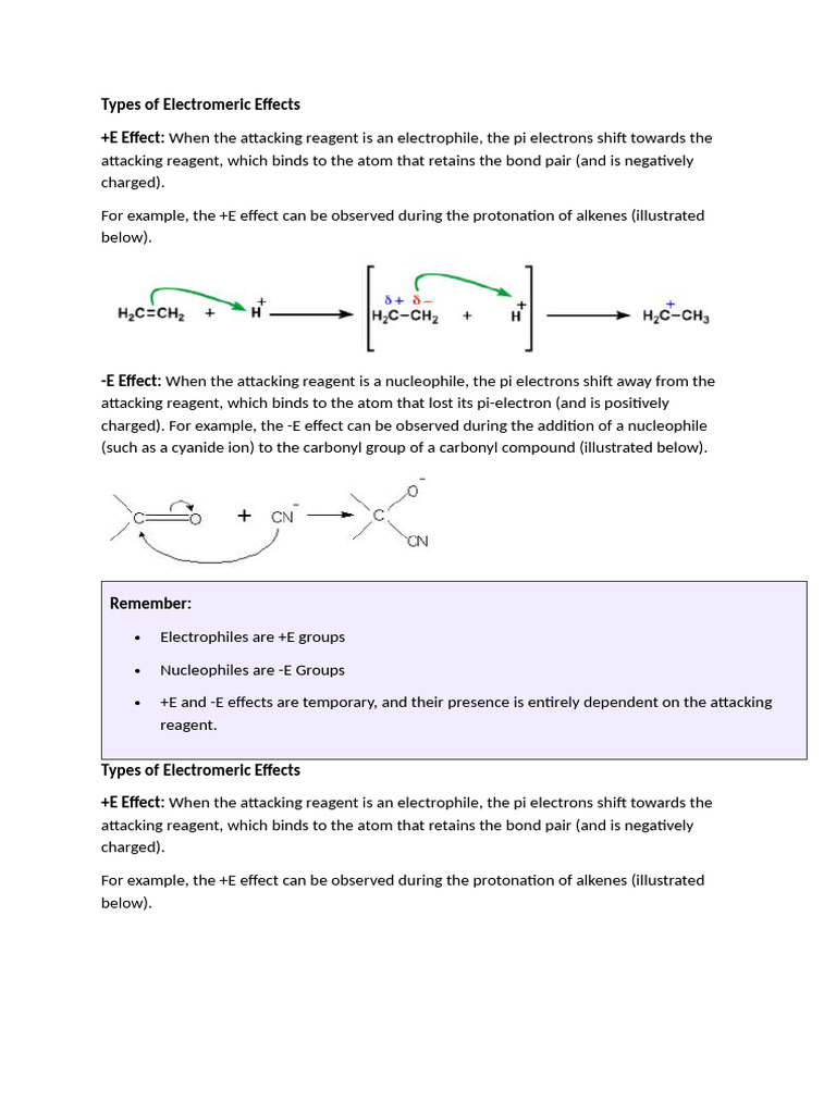 Understanding Electromeric Effects | PDF | Chemical Bond | Ion