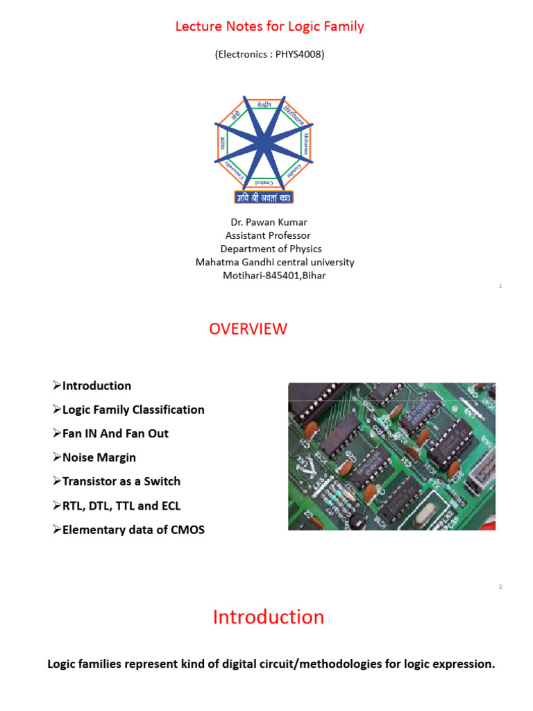 Logic Families in Digital Electronics | PDF | Logic Gate | Integrated ...