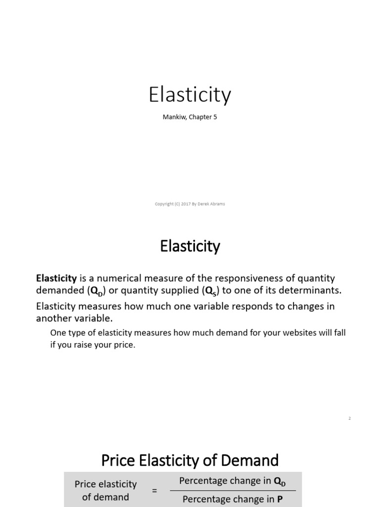 Set 5 - Elasticity Slides | PDF | Demand | Price Elasticity Of Demand