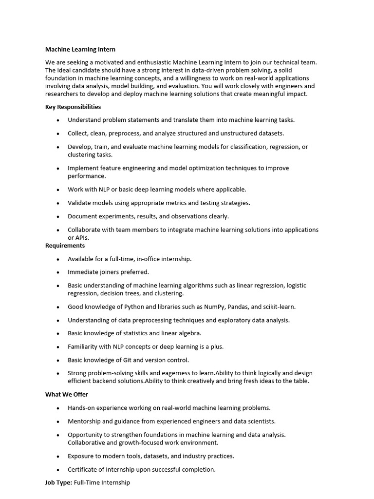 ML Intern | PDF | Machine Learning | Data Analysis