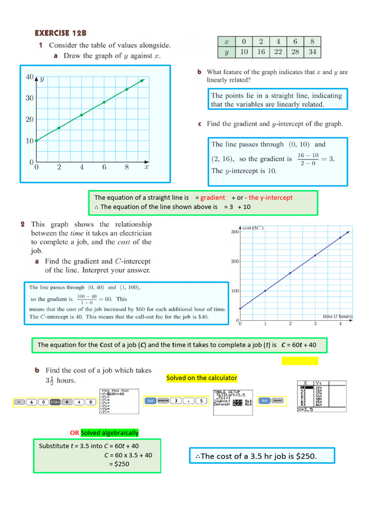 Solutions to Exercise 12B | PDF | Fahrenheit | Equations