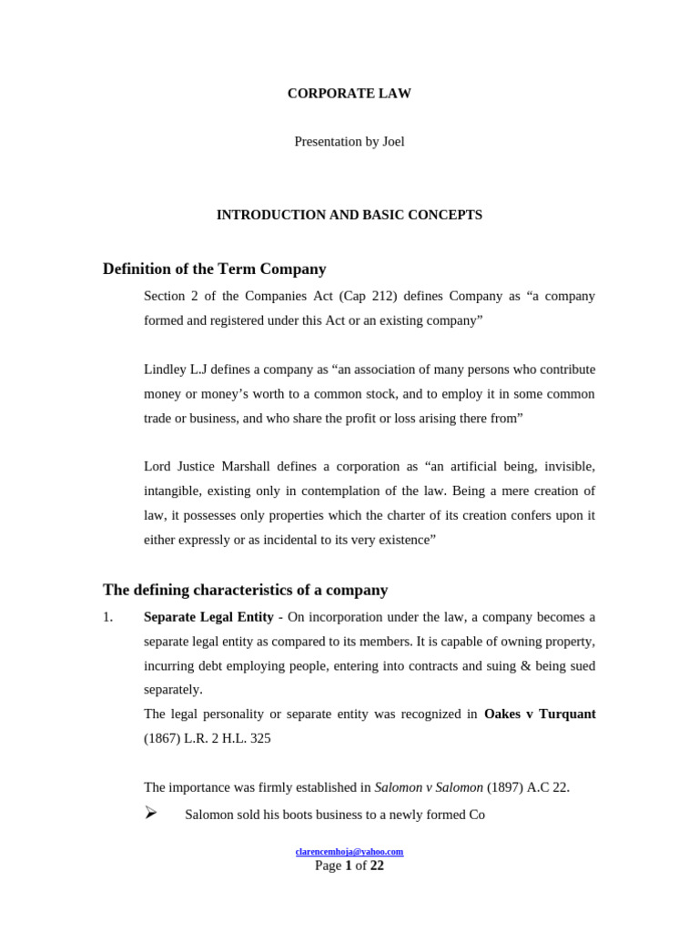 Understanding Corporate Law Basics | PDF | Misrepresentation | Fiduciary