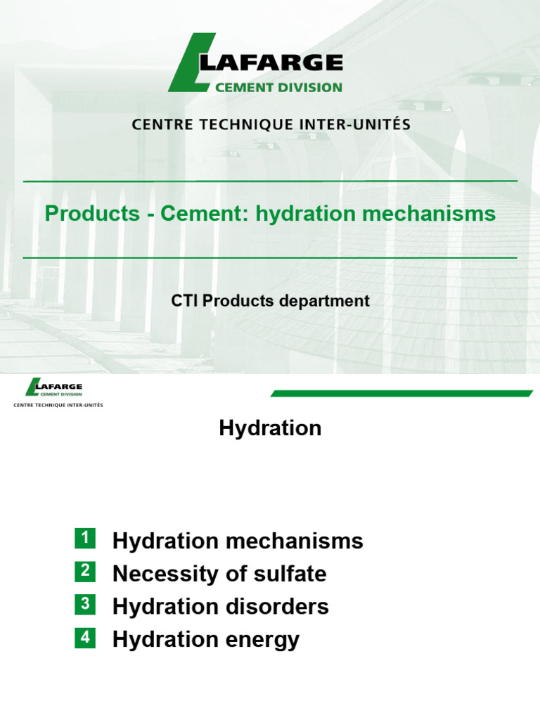 Cement Hydration Mechanism | PDF | Cement | Materials