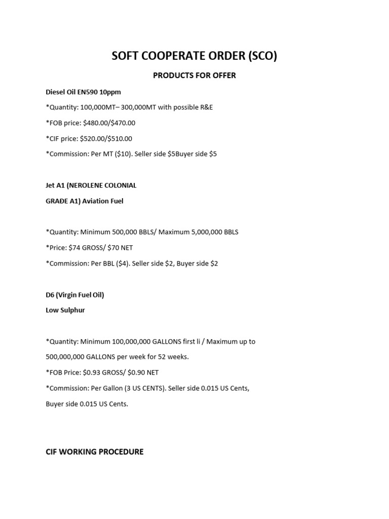 SCO for Diesel, Jet A1, D6 Fuel Sales | PDF | Bill Of Lading | Receipt