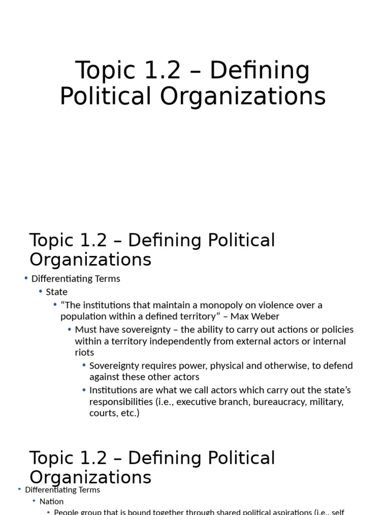 Understanding Political Organizations | PDF