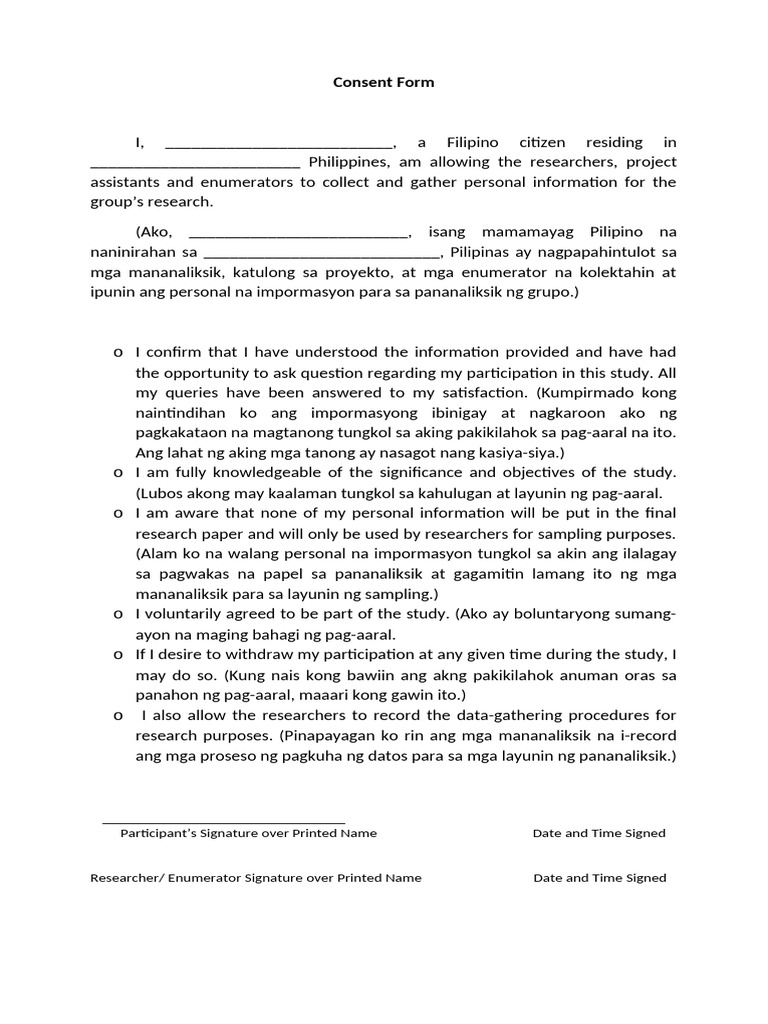 Consent Form | PDF