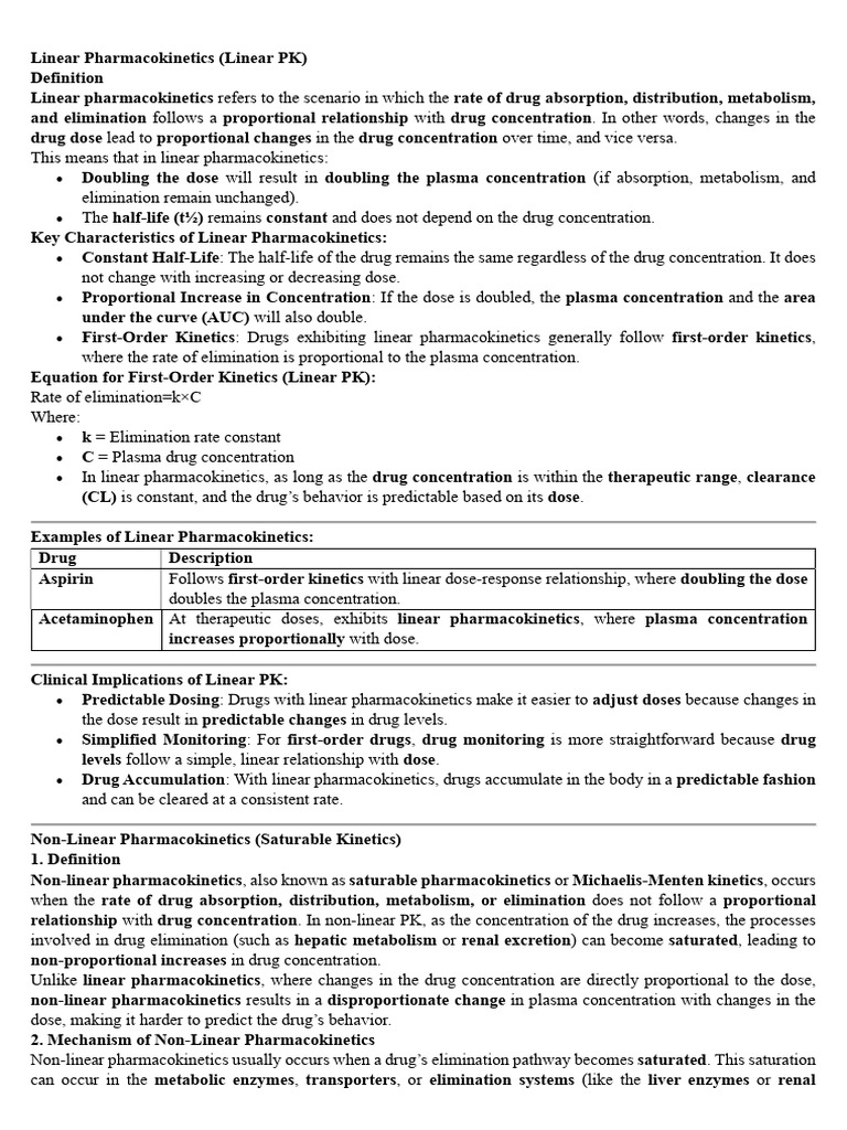 Understanding Linear Pharmacokinetics | PDF | Pharmacokinetics | Kidney