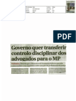 Governo Quer Transferir Controlo Disciplinar Dos Advogados para o Ministério Público