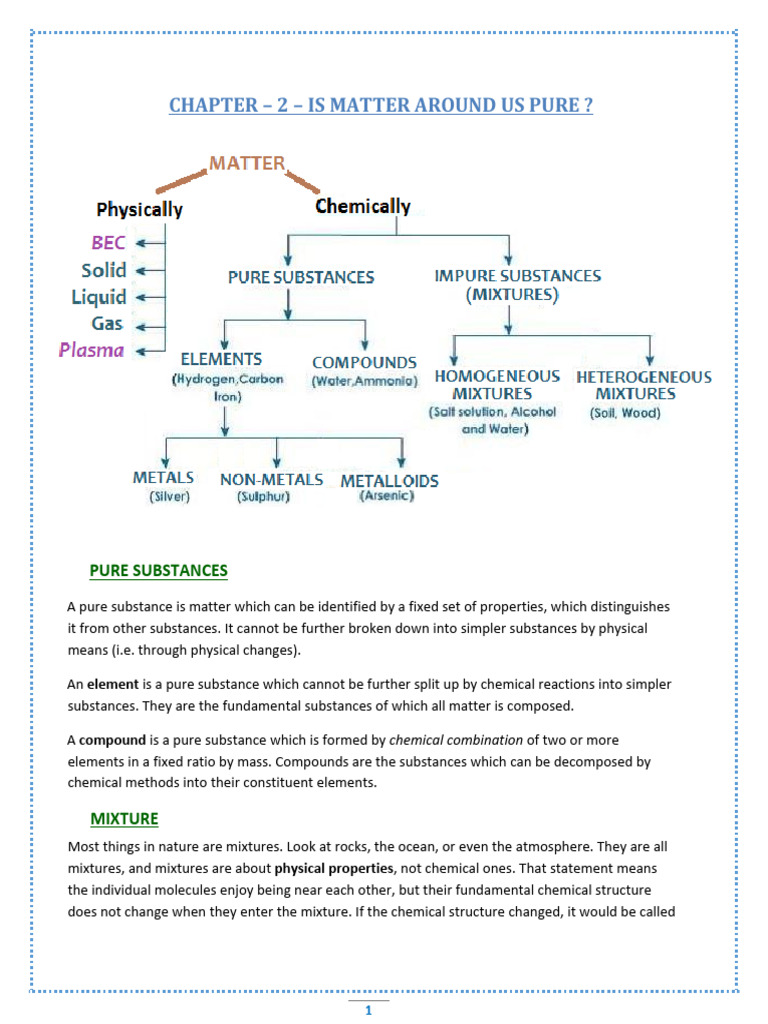 Understanding Pure Substances and Mixtures | PDF | Mixture | Chemical ...