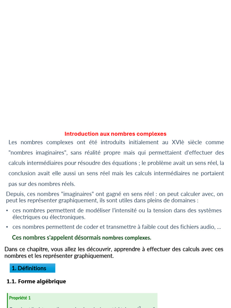 Nombres complexes et forme trigonométrique | PDF | Nombre complexe ...
