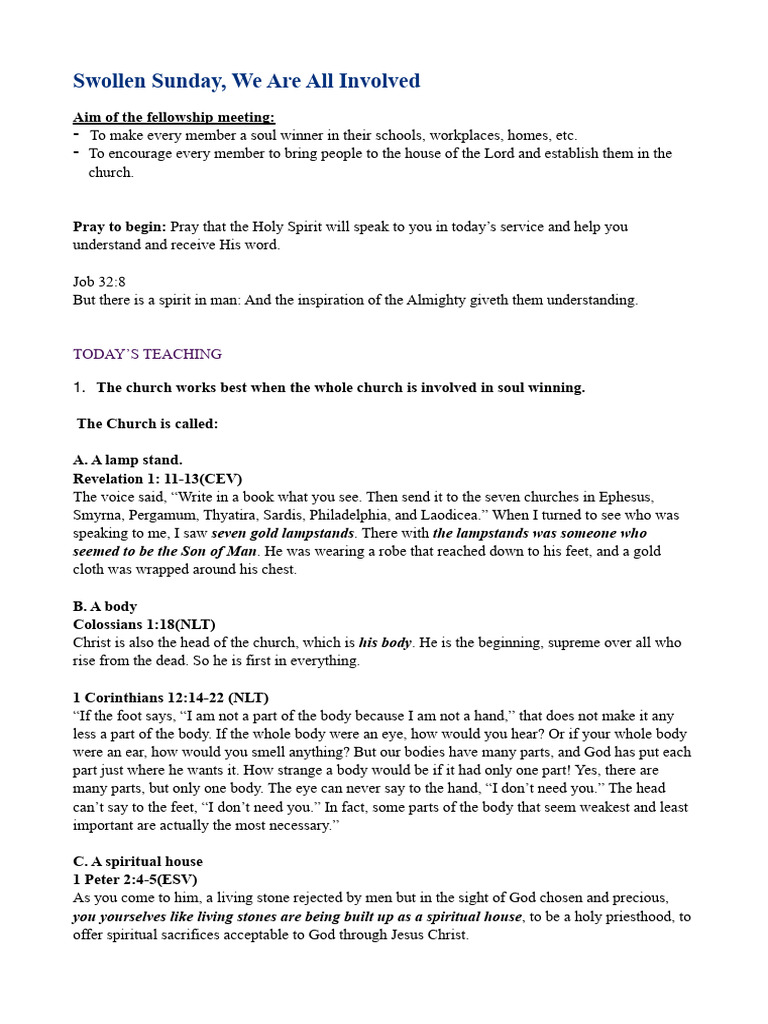 Soul Winning Strategies for Swollen Sunday | PDF | Grace In ...