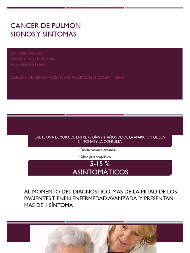 Signos y síntomas del cáncer de pulmón | PDF | Cáncer de pulmón | Tos