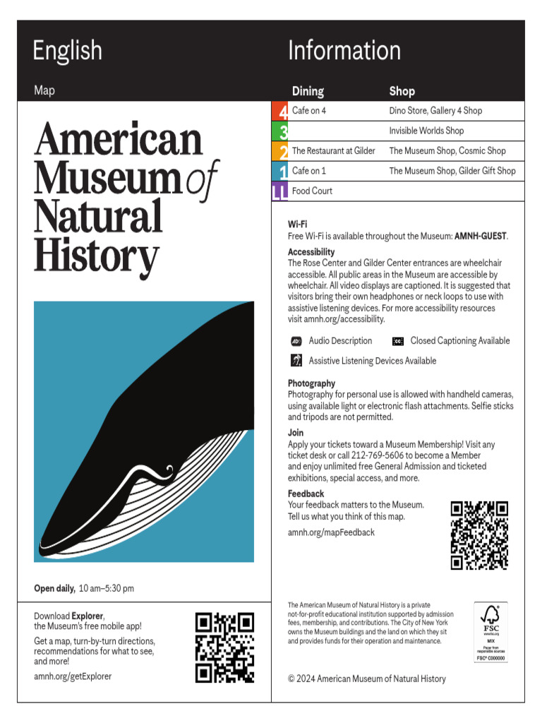 AMNH Visitor Map and Accessibility Guide | PDF