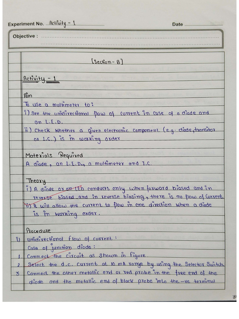 PHYSICS Activities of section B | PDF