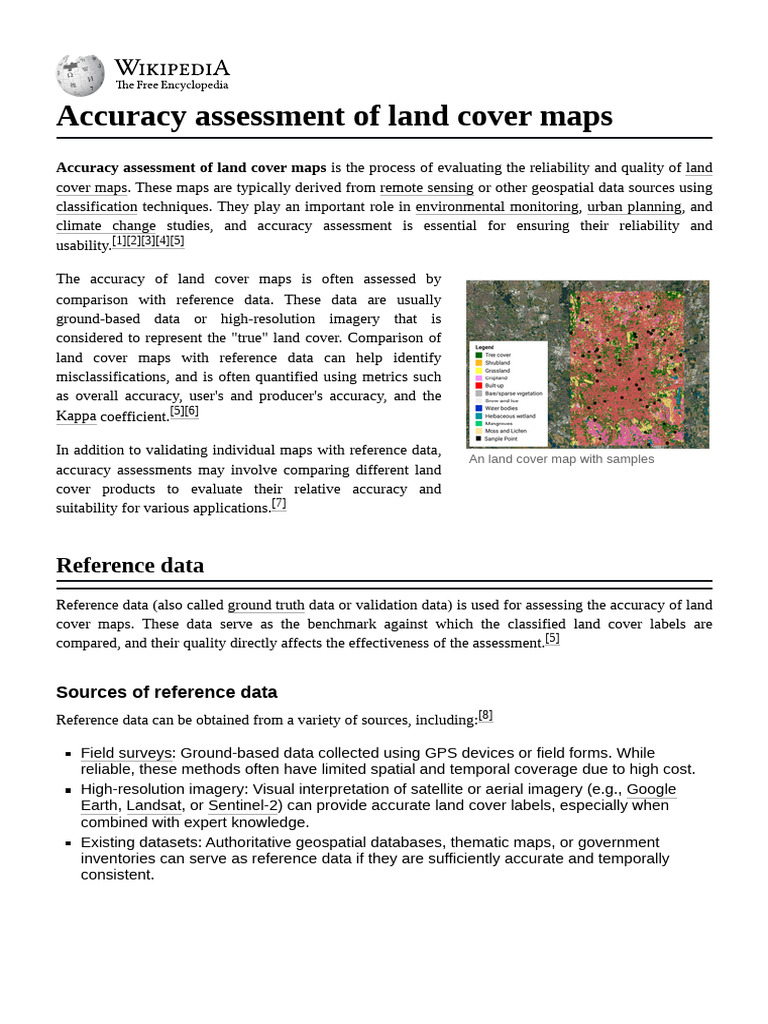Land Cover Map Accuracy Assessment | PDF | Sampling (Statistics ...