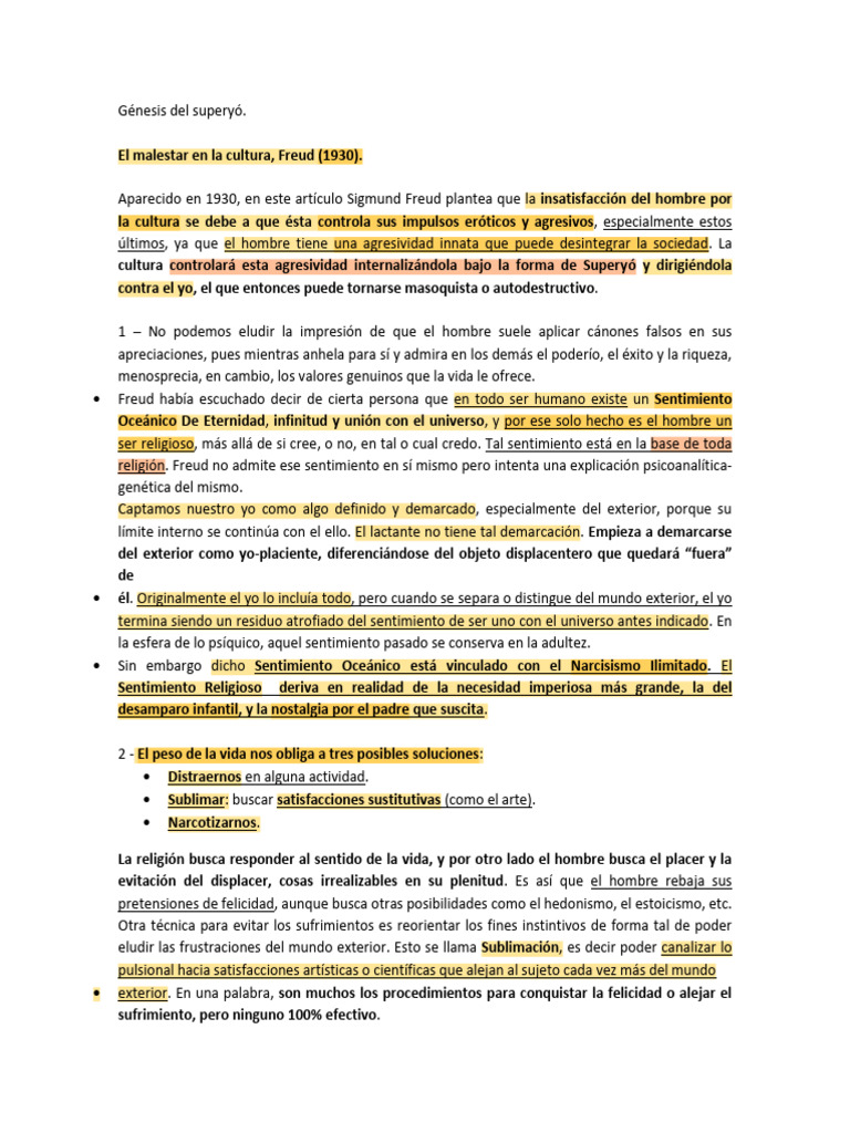 Freud - El malestar en la cultura | PDF | Sicología | Conceptos ...