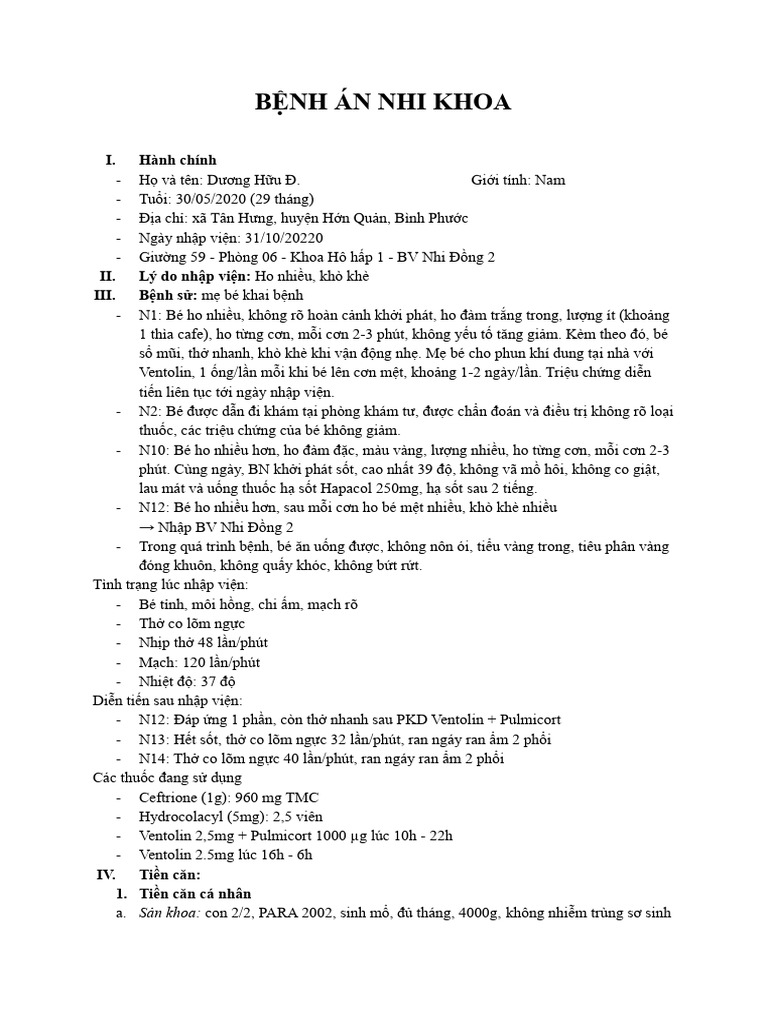 1. BA - Hô Hấp - Hen | PDF