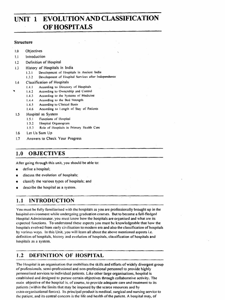 Evolution and Classification of Hospitals | PDF | Hospital | System