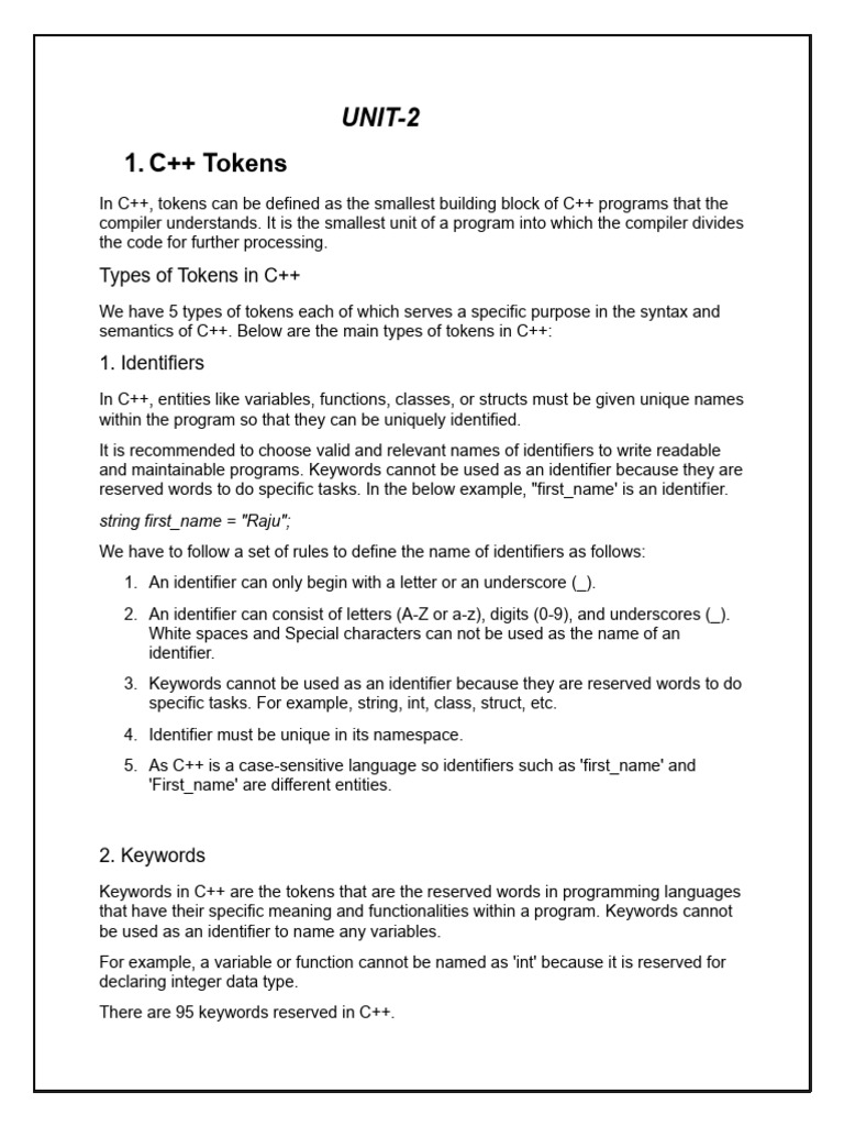 DSA NOTES Unit-2-1222 | PDF | Reserved Word | C++