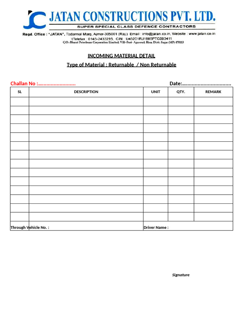 Material Transfer Request Form | PDF