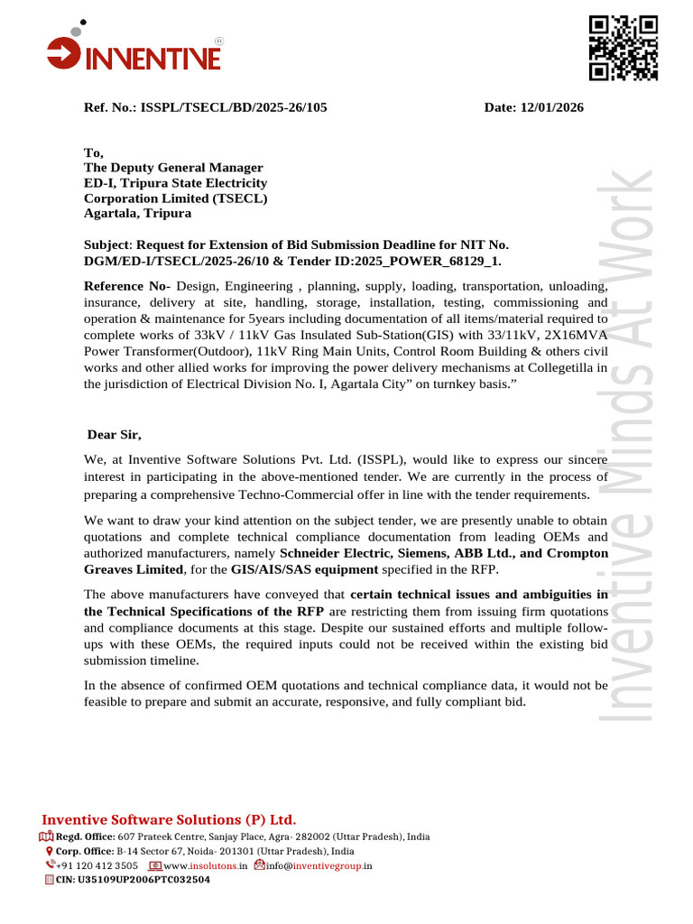 Request for Bid Deadline Extension | PDF