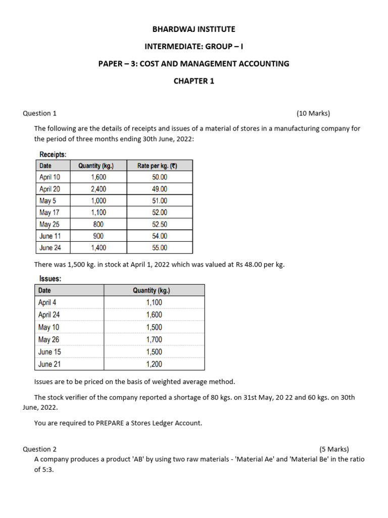 Cost and Management Accounting Guide | PDF