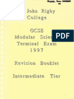Modular Science (Intermediate) Exam Revision Booklet