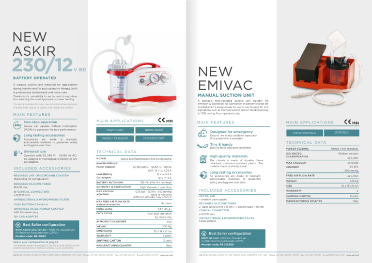 Portable Medical Suction Units Overview | PDF | Direct Current | Vacuum