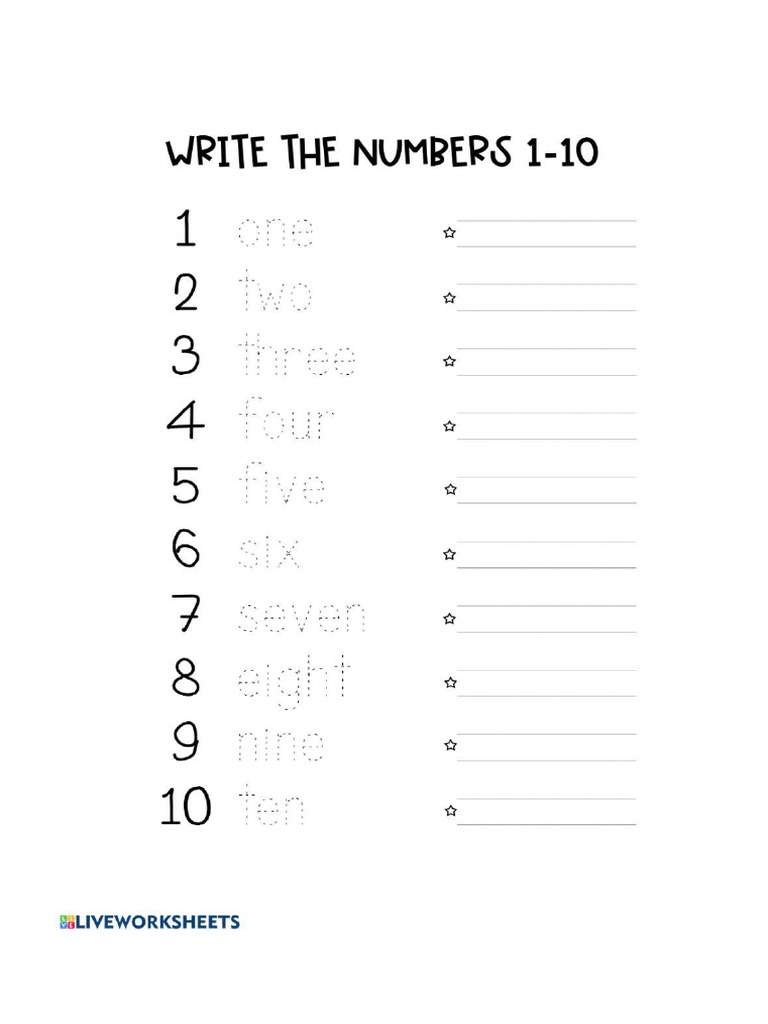 Numbers 1 10 | PDF