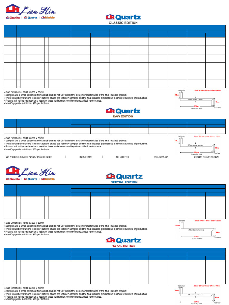 LH Quartz Price List and Profiles | PDF