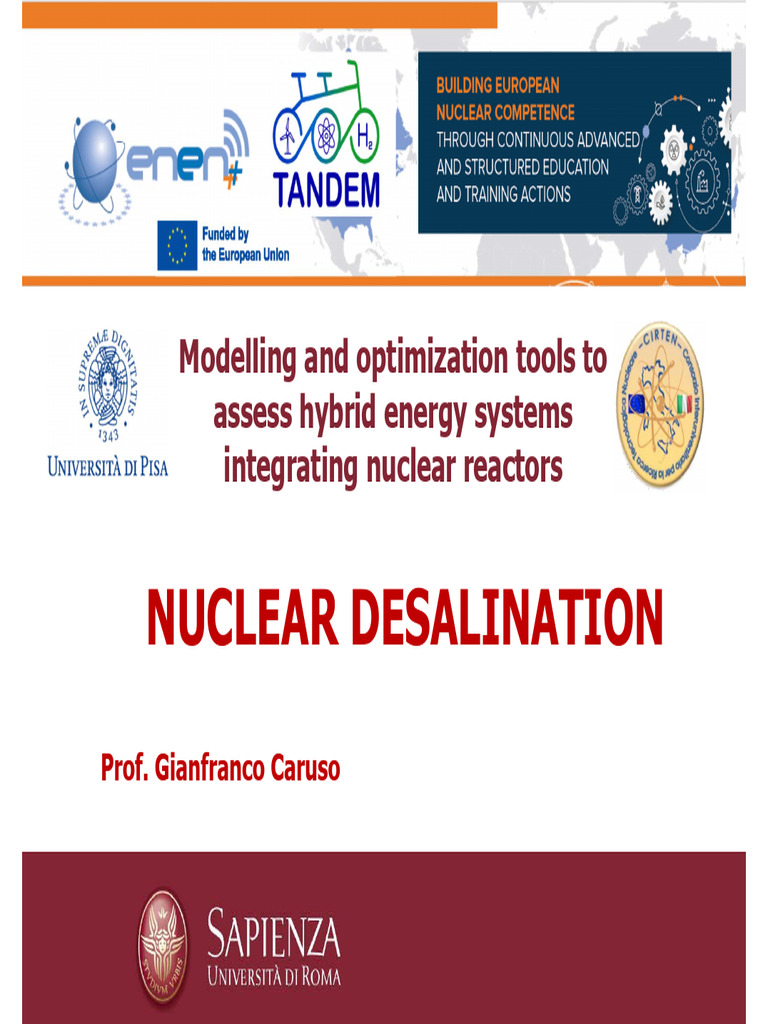Nuclear Desalination Technologies Overview | PDF | Ion | Desalination