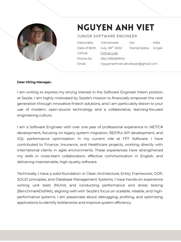 Software Engineer Intern Application | PDF | Software | Computing