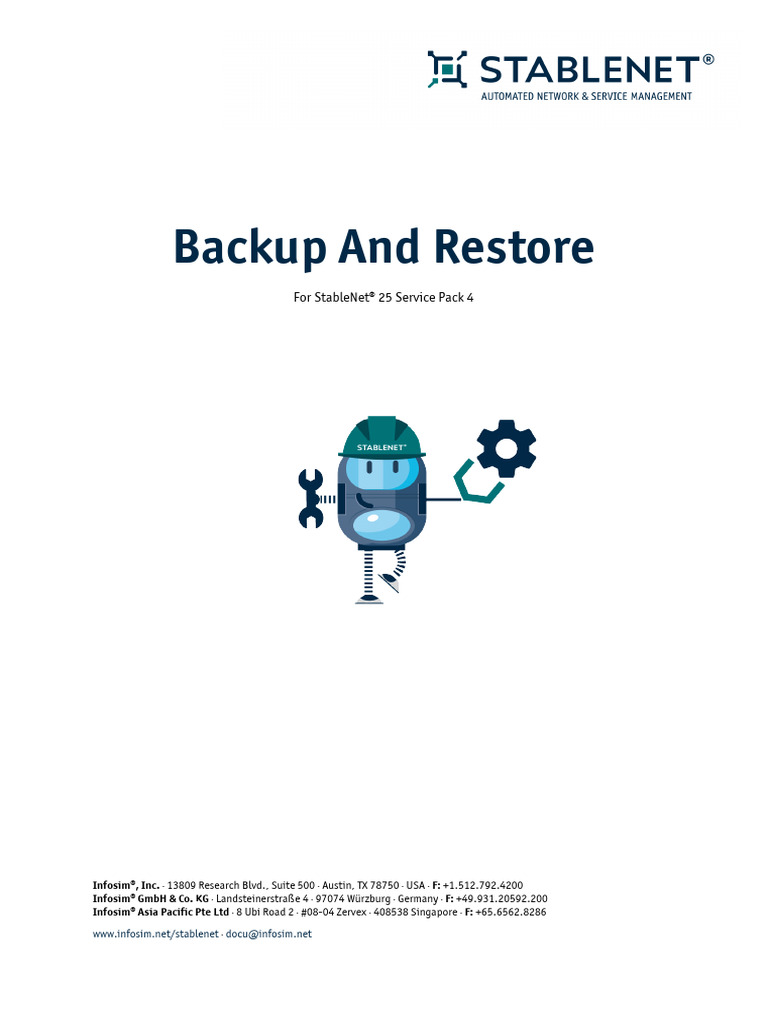 StableNet® 25 Backup & Restore Guide | PDF | Backup | Computer File