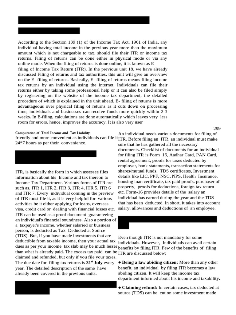 Itr Filing | PDF | Taxes | Payments