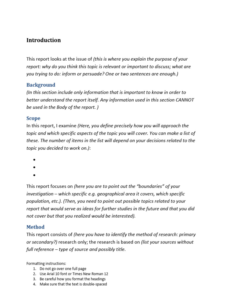 Report Formatting Guidelines | PDF