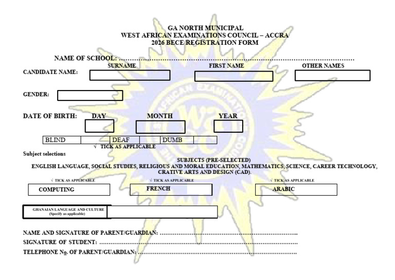 2026 BECE Registration Form Guide | PDF