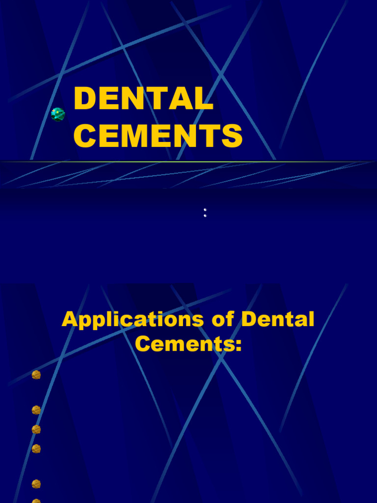 Comprehensive Guide to Dental Cements | PDF | Dentistry Branches ...
