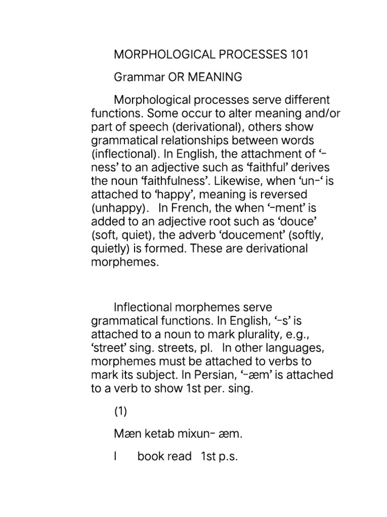 Understanding Morphological Processes | PDF