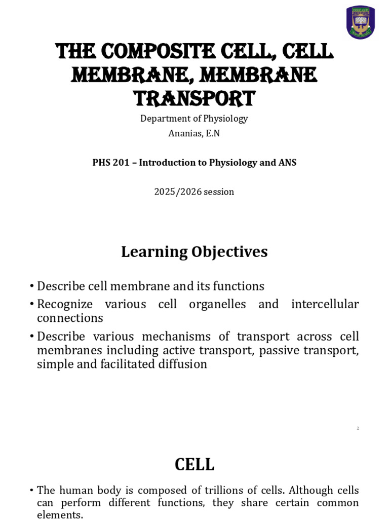 Cell Membrane and Transport Mechanisms | PDF | Cell Membrane ...