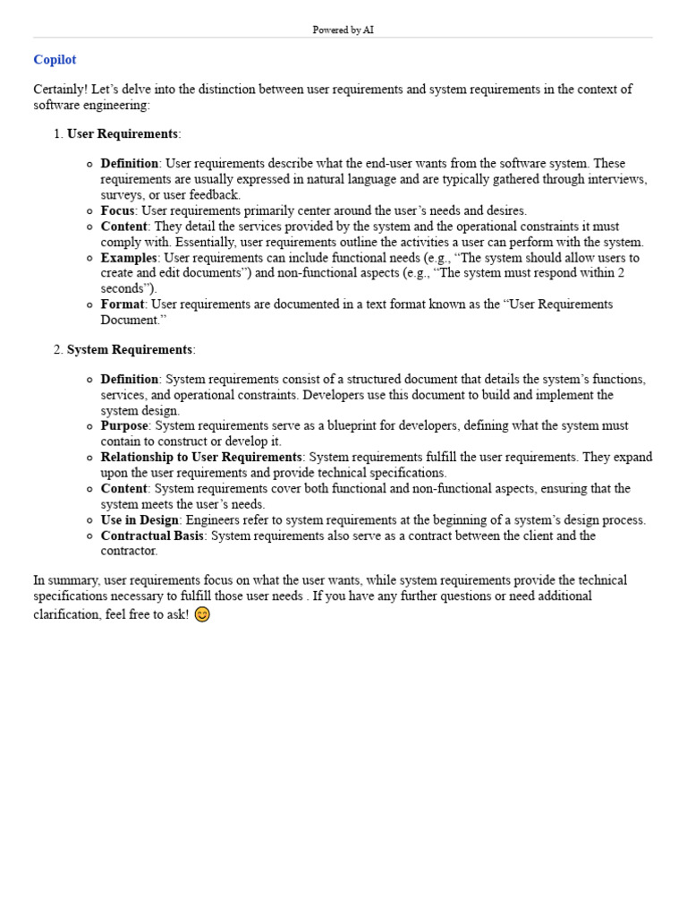 User vs System Requirements in Software | PDF